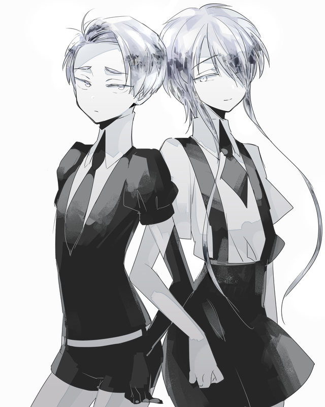 cairngorm and ghost quartz (houseki no kuni) drawn by nao_(necomugi)