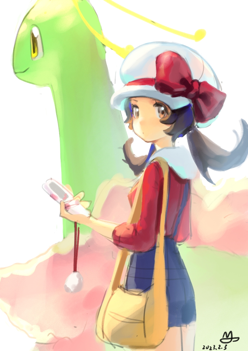 lyra and meganium (pokemon and 1 more) drawn by lanter_qwq