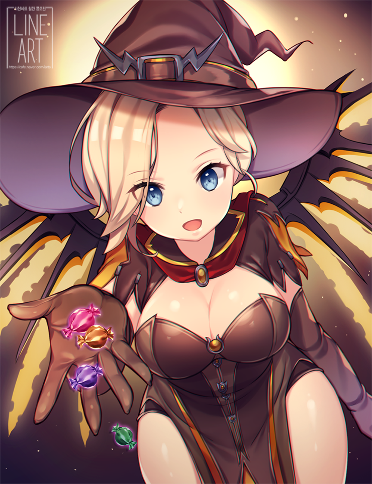 mercy and witch mercy (overwatch and 1 more) drawn by jiji_(wldms9313)