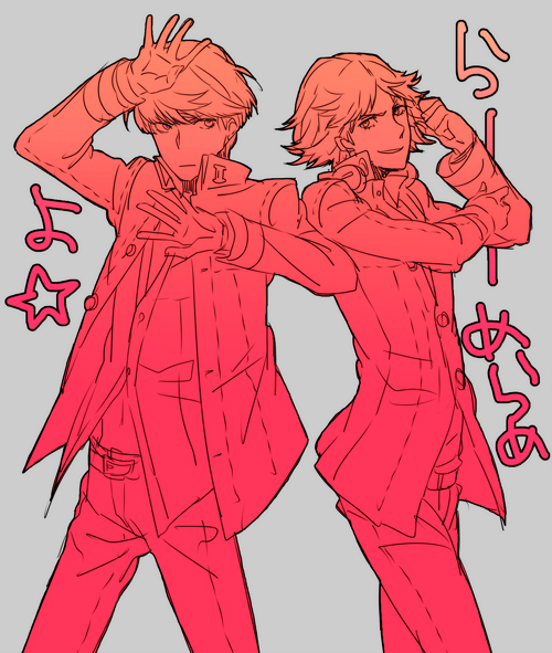 narukami yu and hanamura yousuke (persona and 1 more) drawn by chirukome