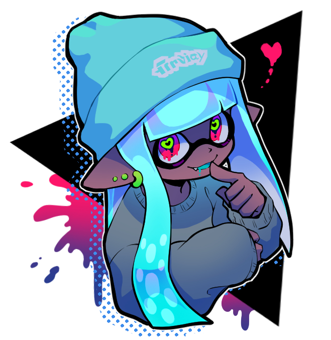 inkling player character and inkling girl (splatoon) drawn by teo_(teorekka)