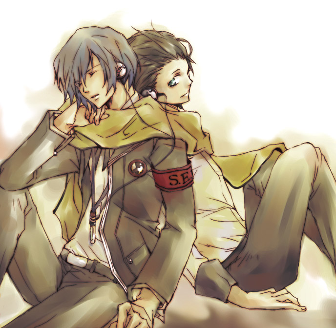 yuuki makoto and mochizuki ryouji (persona and 1 more) drawn by satoko_(tebashio)