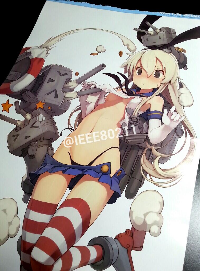 shimakaze and rensouhou-chan (kantai collection and 1 more) drawn by shizuma_yoshinori