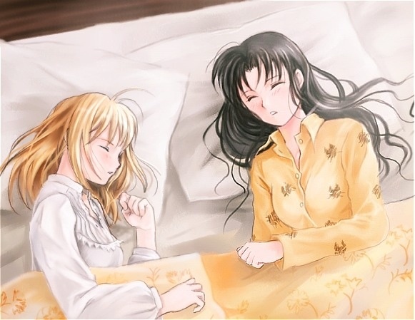 artoria pendragon, saber, and tohsaka rin (fate and 1 more)