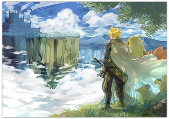 knight and peco peco (ragnarok online) drawn by lala_(sputnik)