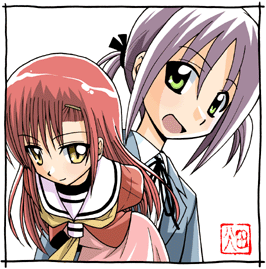 katsura hinagiku and nishizawa ayumu (hayate no gotoku!) drawn by hata_kenjirou