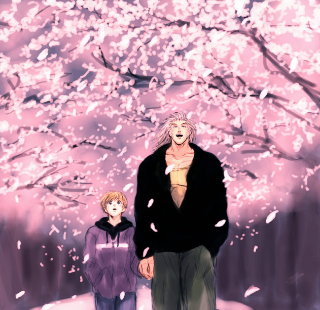 shalnark and uvogin (hunter x hunter) drawn by hanba_guyokota