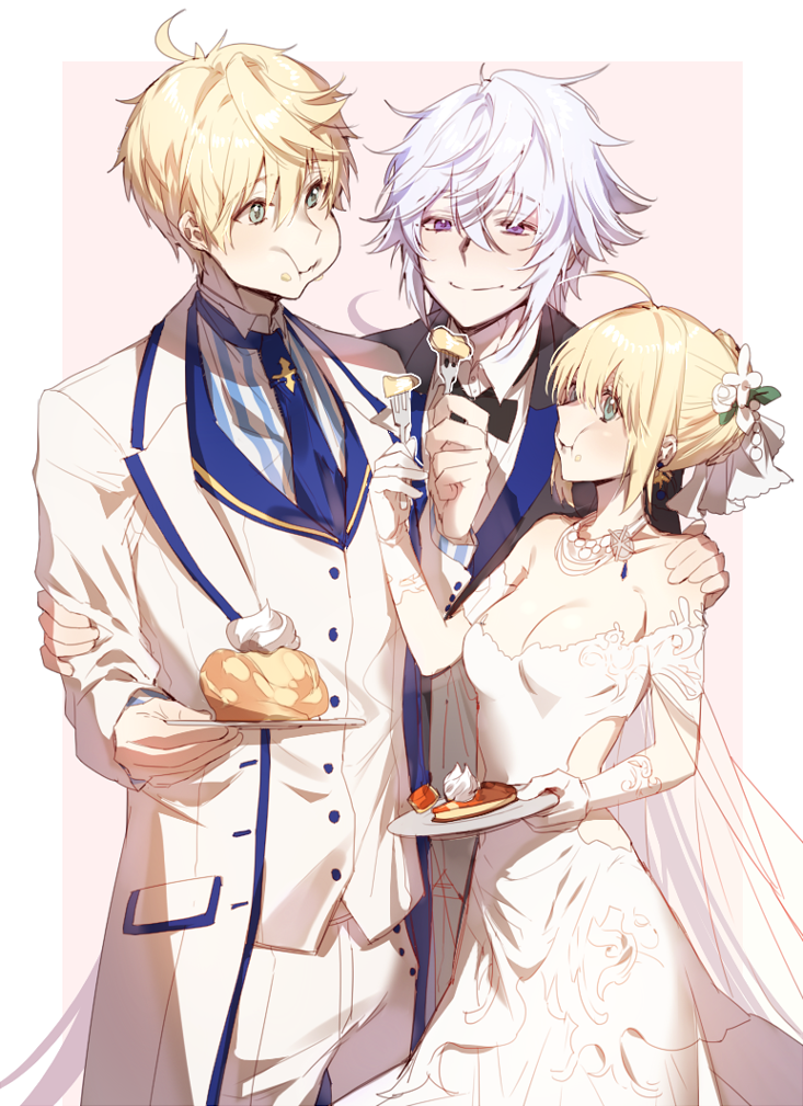 artoria pendragon, arthur pendragon, saber, and merlin (fate and 3 more) drawn by dore_(gilles_dore)