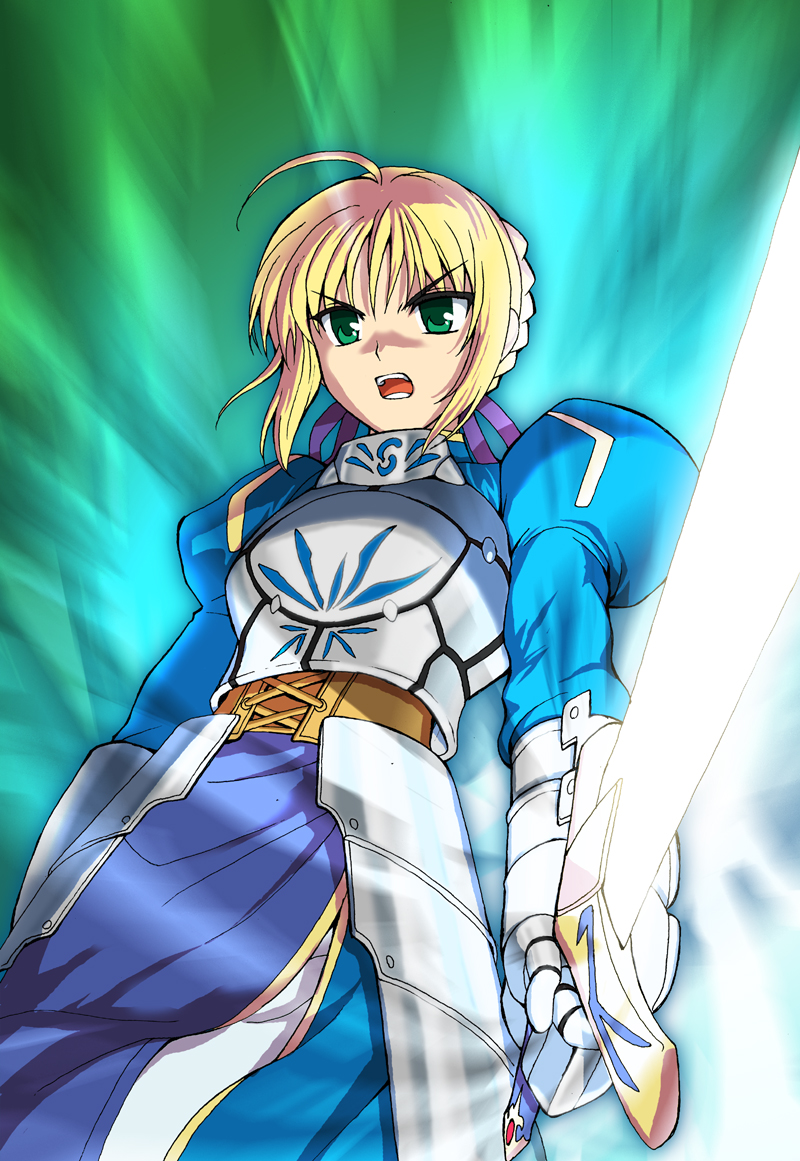 artoria pendragon and saber (fate and 1 more) drawn by g-tetsu