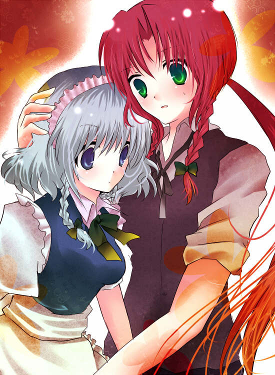 izayoi sakuya and hong meiling (touhou) drawn by amazuki_jou