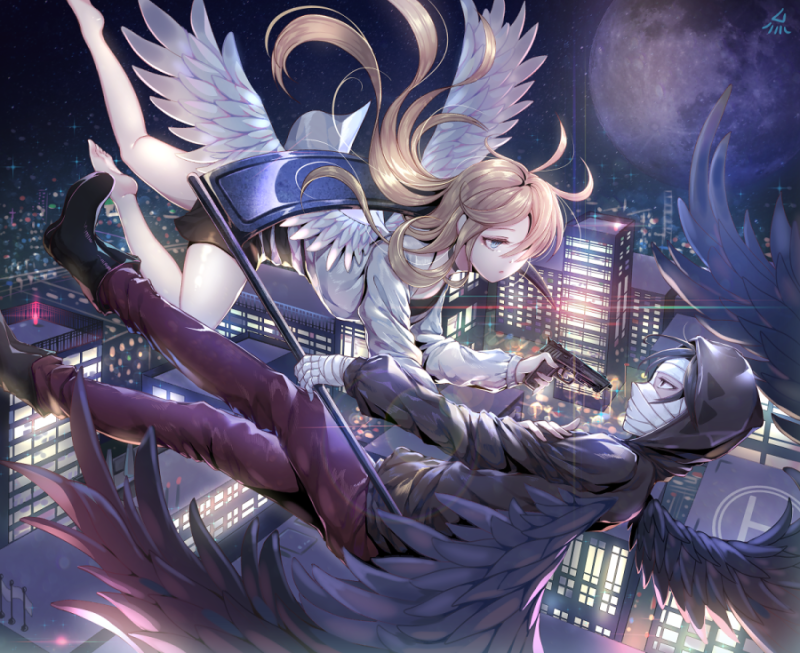 rachel gardner and isaac foster (satsuriku no tenshi) drawn by ozzingo