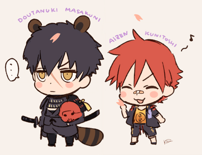 doudanuki masakuni and aizen kunitoshi (touken ranbu) drawn by kippu