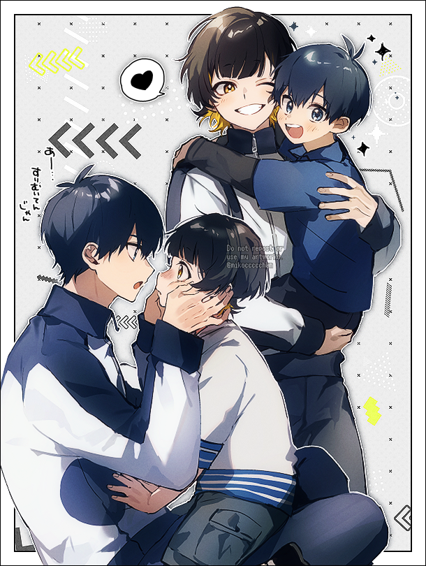isagi yoichi and bachira meguru (blue lock) drawn by mikoccccchan