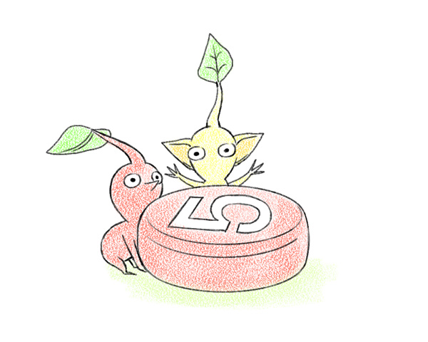 red pikmin and yellow pikmin (pikmin) drawn by naru_(wish_field)