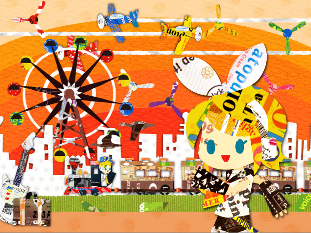 kagamine rin and kagamine len (vocaloid and 1 more) drawn by kikuchi_milo
