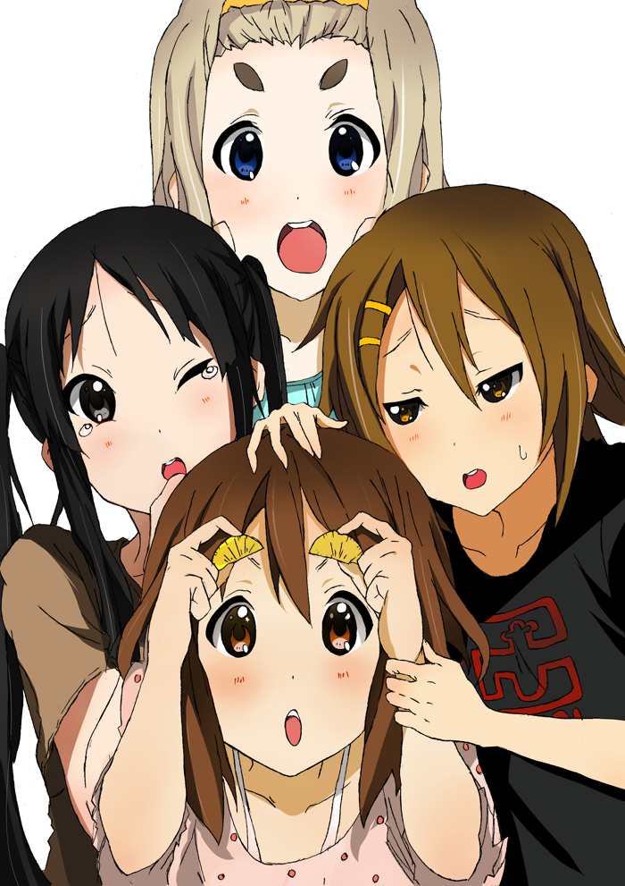 akiyama mio, hirasawa yui, tainaka ritsu, and kotobuki tsumugi (k-on!) drawn by denchuu