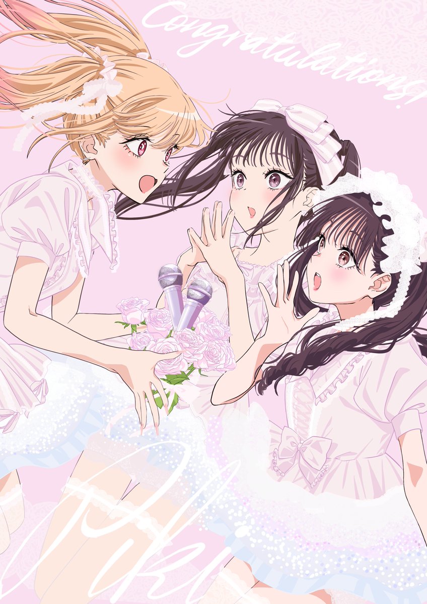 kitagawa marin, sakuraba haruka, and matsumoto karen (real life and 2 more) drawn by takahashi_saki