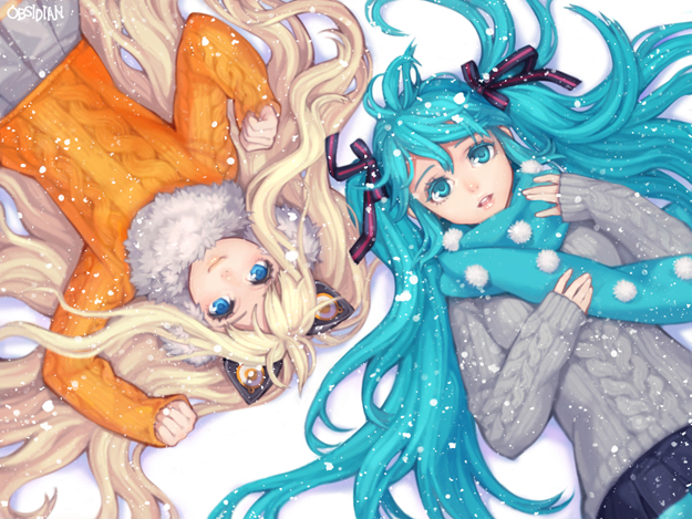 hatsune miku and seeu (vocaloid) drawn by nayoung_wooh