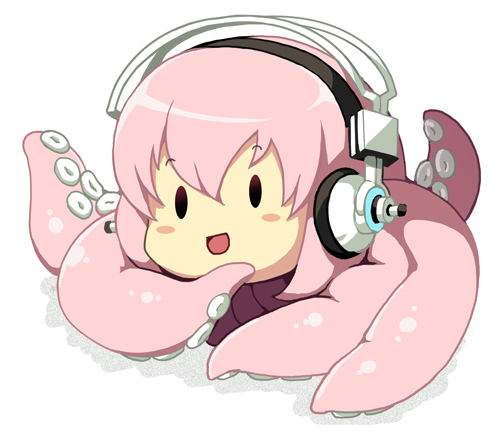 megurine luka, super sonico, and takoluka (vocaloid and 1 more) drawn by kouki_kuu