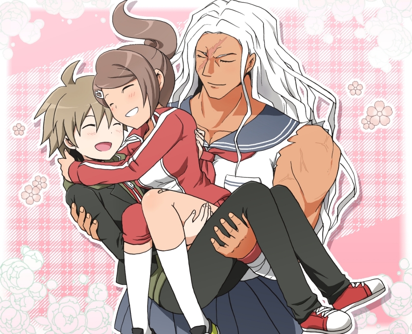 naegi makoto, asahina aoi, and ogami sakura (danganronpa and 1 more) drawn by nanasaki
