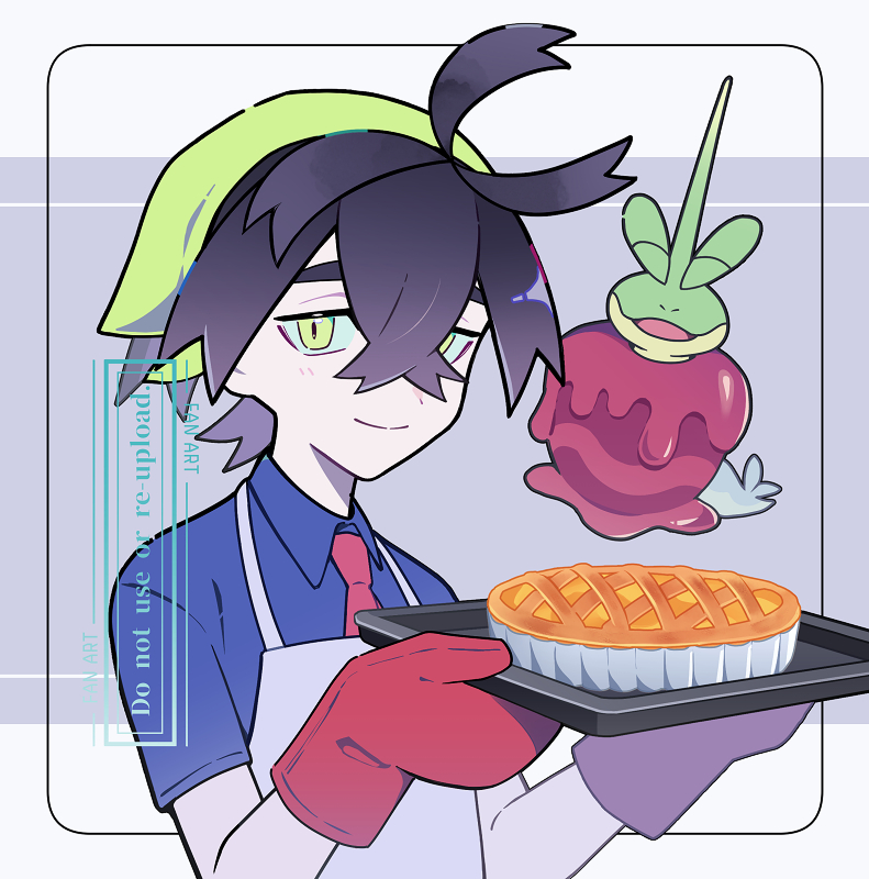 kieran and dipplin (pokemon and 1 more) drawn by sasa_kado_(redbluemoon74)