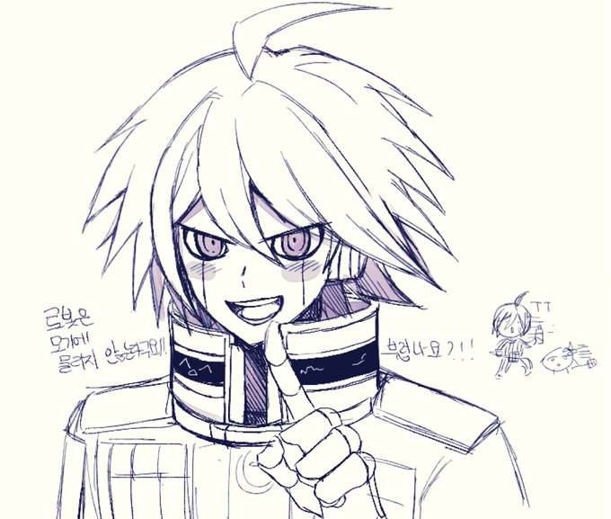 saihara shuichi and k1-b0 (danganronpa and 1 more) drawn by raonal97