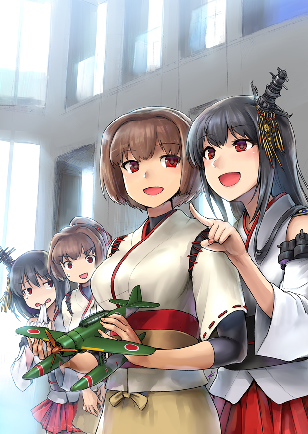 yamashiro, fusou, hyuuga, and ise (kantai collection) drawn by ebizome