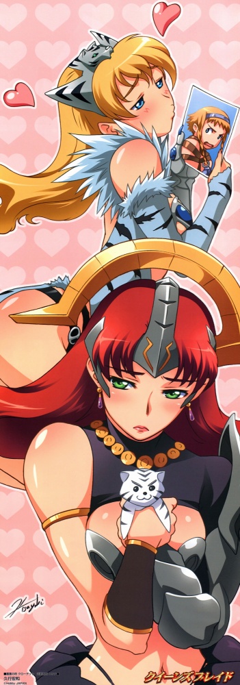 leina, exiled warrior leina, elina, captain of the royal guard elina, claudette, and 1 more (queen's blade) drawn by hisayuki_hirokazu