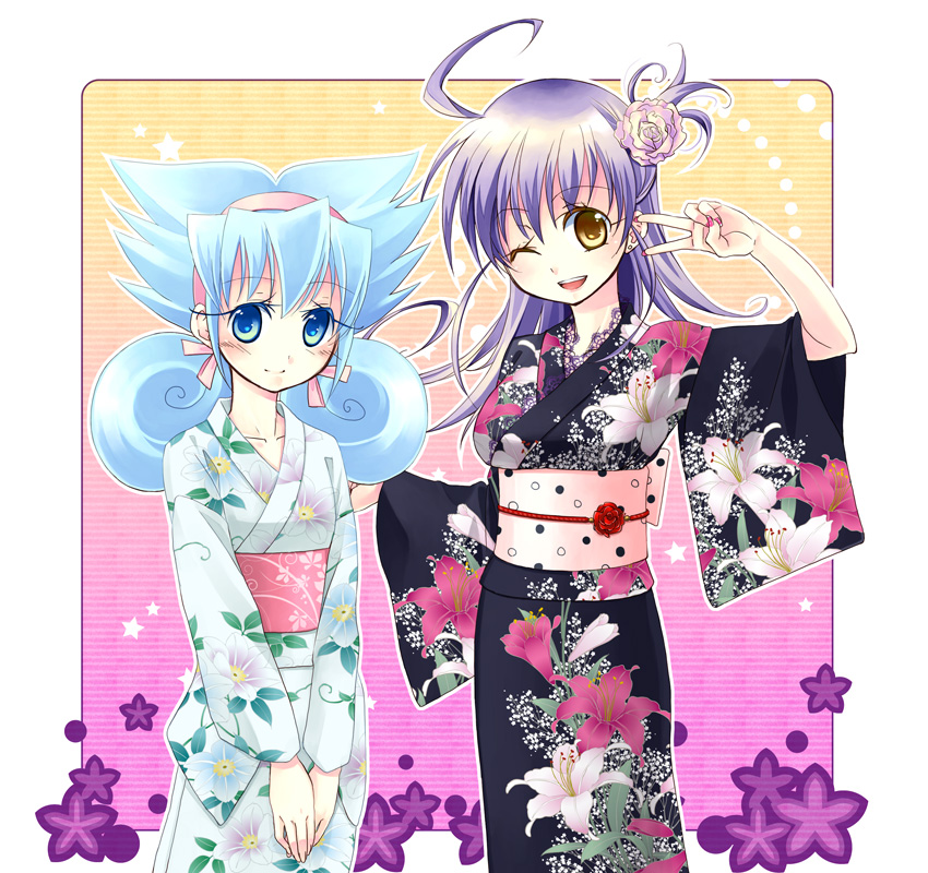 tasogare mimi and fua yuu (duel masters) drawn by ooe_kaede