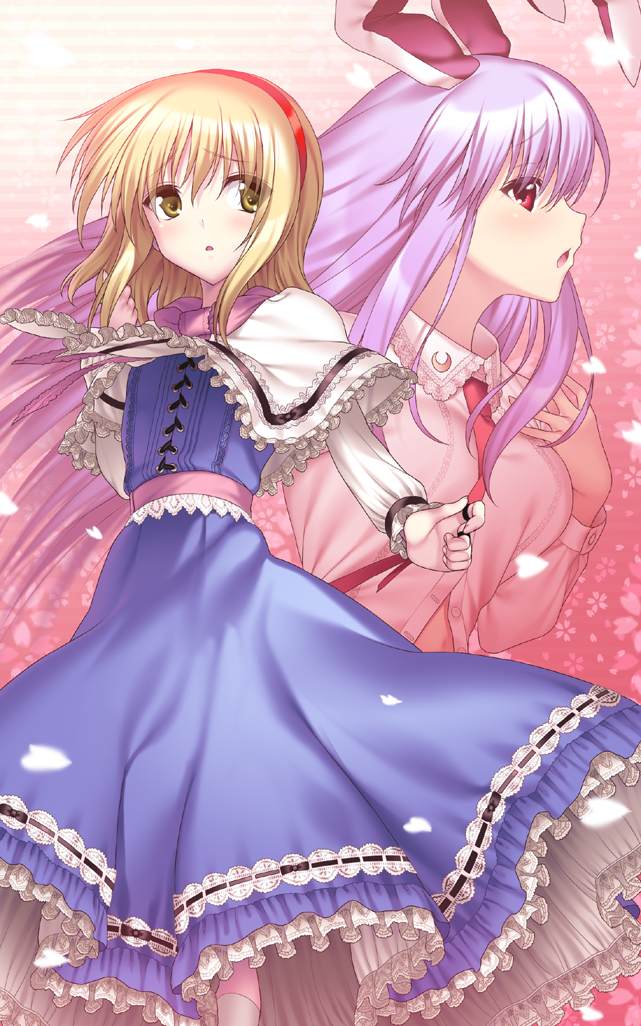 alice margatroid and reisen udongein inaba (touhou) drawn by suzume_inui