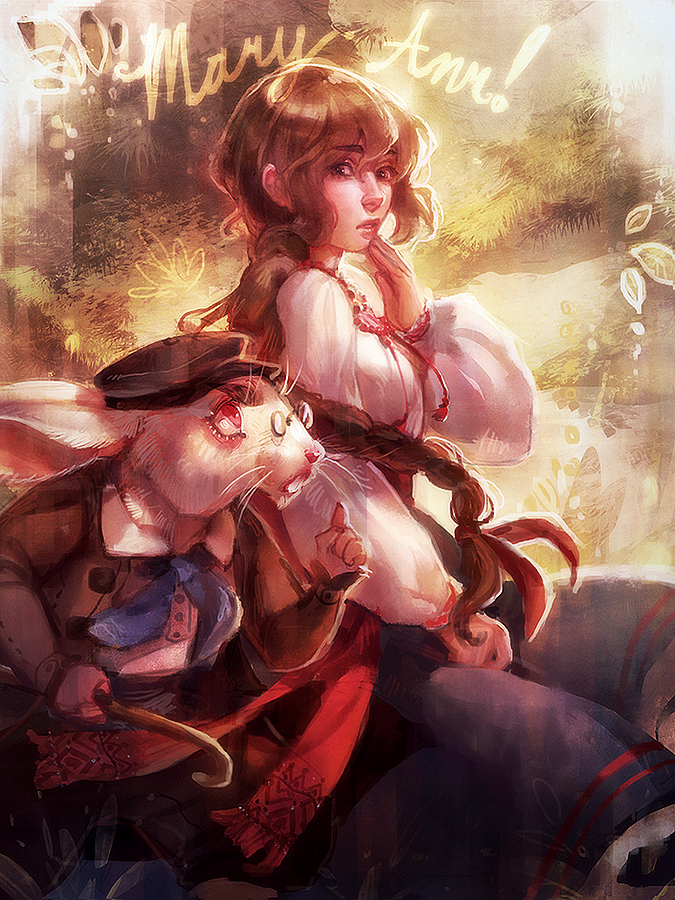 alice and white rabbit (alice's adventures in wonderland) drawn by martasketch
