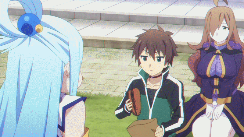 aqua, satou kazuma, and wiz (kono subarashii sekai ni shukufuku wo!)