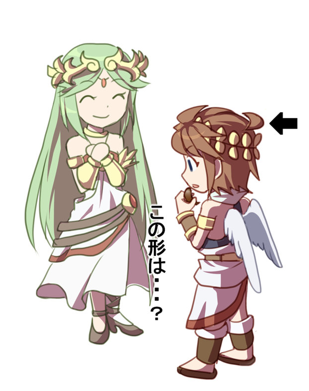 palutena and pit (kid icarus and 1 more) drawn by azumi_(tks-sd)