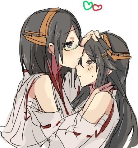 haruna and kirishima (kantai collection) drawn by rn_(radon'ya)