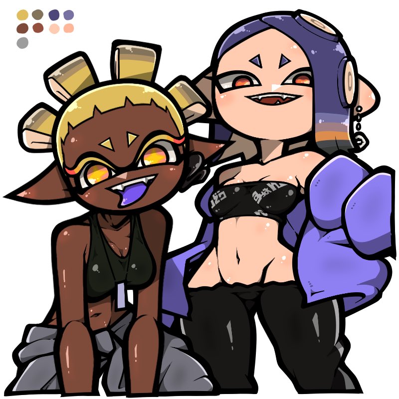 shiver and frye (splatoon and 1 more) drawn by name_omoitukan2