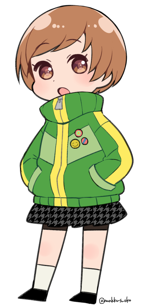 satonaka chie (persona and 1 more) drawn by do_m_kaeru