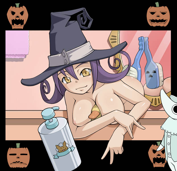 blair and excalibur (soul eater) drawn by caryo and nanashino