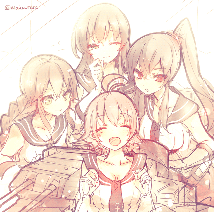 yahagi, noshiro, agano, and sakawa (kantai collection) drawn by cis_(carcharias)