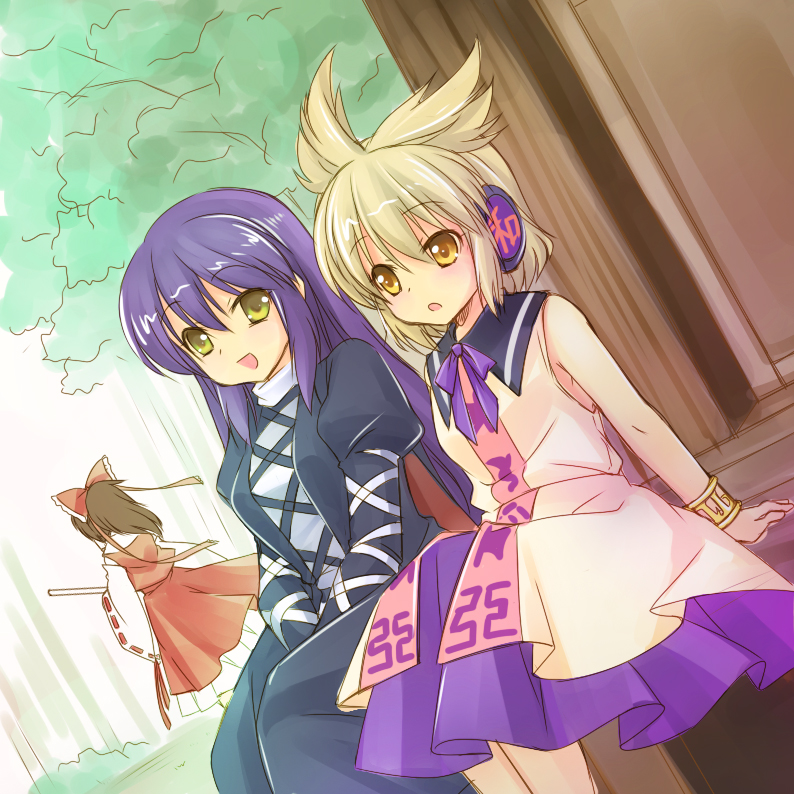 hakurei reimu, hijiri byakuren, and toyosatomimi no miko (touhou) drawn by takatsukasa_yue
