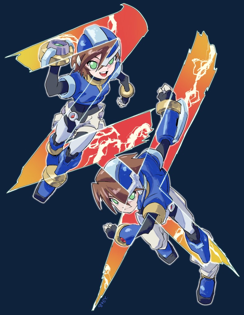 aile and vent (mega man and 1 more) drawn by vs8key