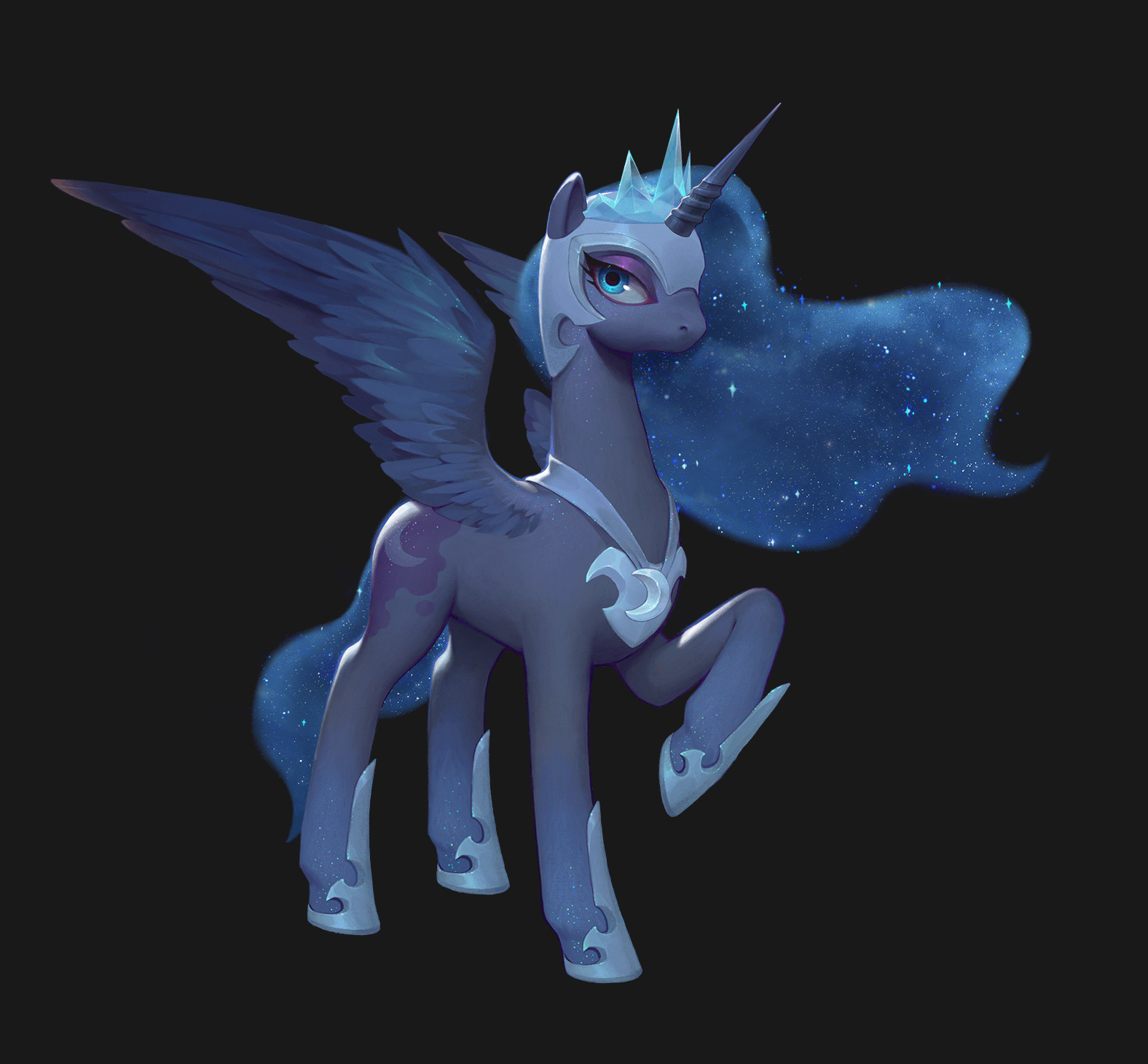 princess luna and nightmare moon (my little pony and 1 more) drawn by betty_jiang