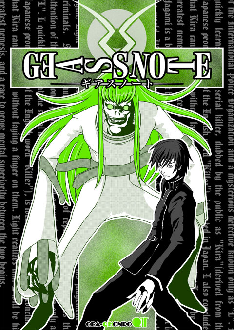 c.c., lelouch vi britannia, yagami light, and ryuk (code geass and 1 more) drawn by senkou_maru