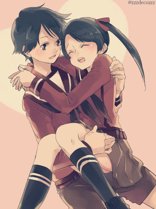 mogami and mikuma (kantai collection) drawn by deco_(geigeki_honey)