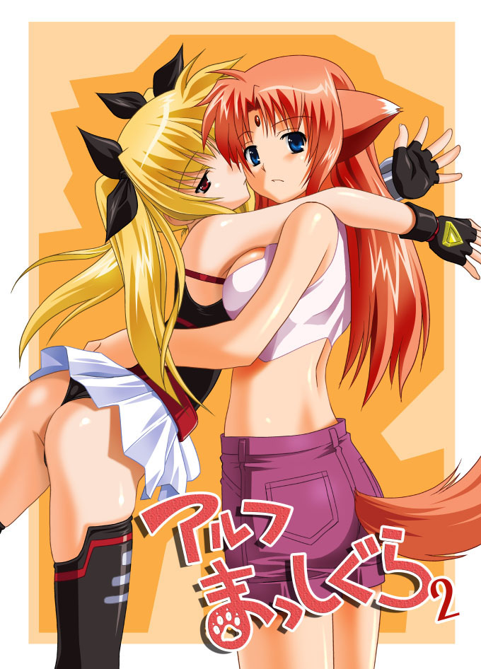 fate testarossa and arf (lyrical nanoha and 2 more) drawn by umekichi