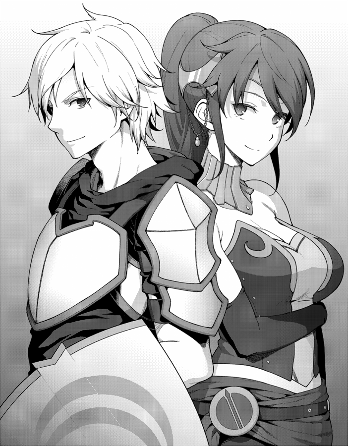 pyrrha nikos and jaune arc (rwby) drawn by hiroya_juuren