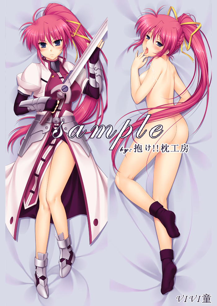 signum and laevatein (lyrical nanoha and 2 more) drawn by dakemakura-koubou and vivi_(dakemakura)