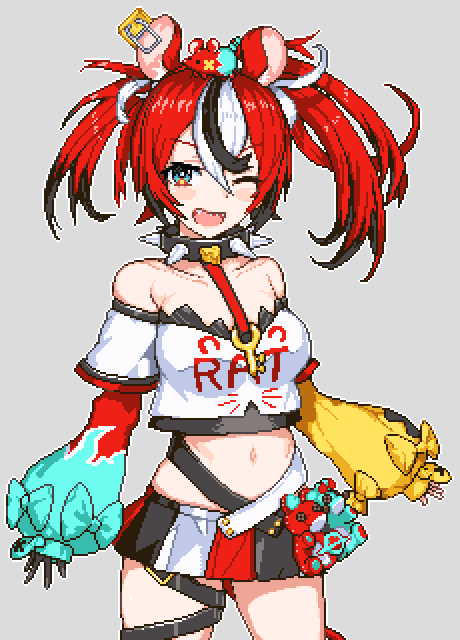 hakos baelz and mr. squeaks (hololive and 1 more) drawn by zou_eita