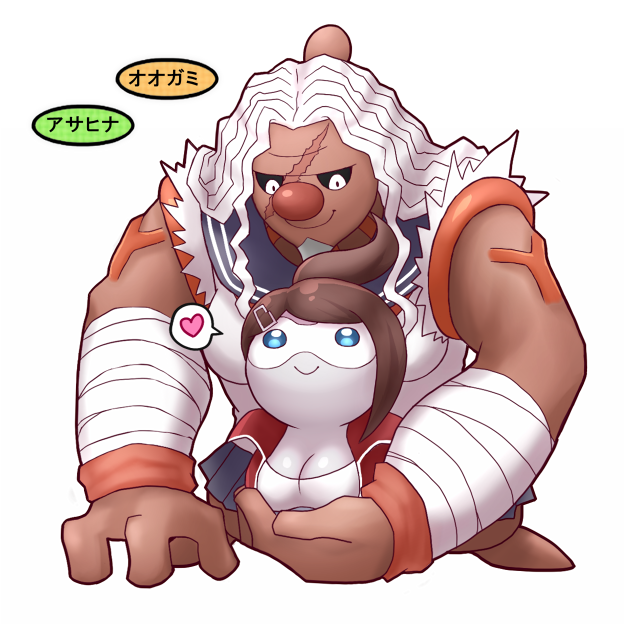 asahina aoi, ogami sakura, castform, and conkeldurr (pokemon and 2 more) drawn by puro_tarou