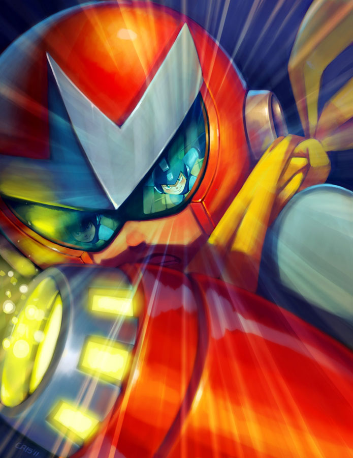 mega man and proto man (mega man) drawn by cris_art