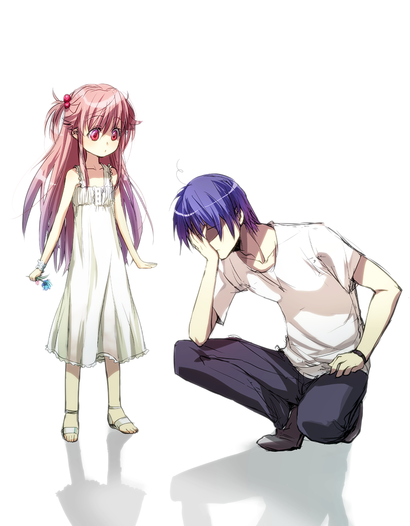 yui and hinata hideki (angel beats!) drawn by kimura_shiki